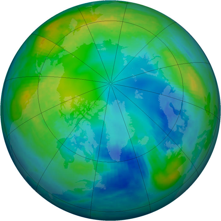Arctic ozone map for 07 November 1982